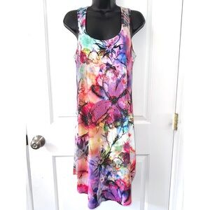 S-12 colorful tank top dress embellished with rhinestones